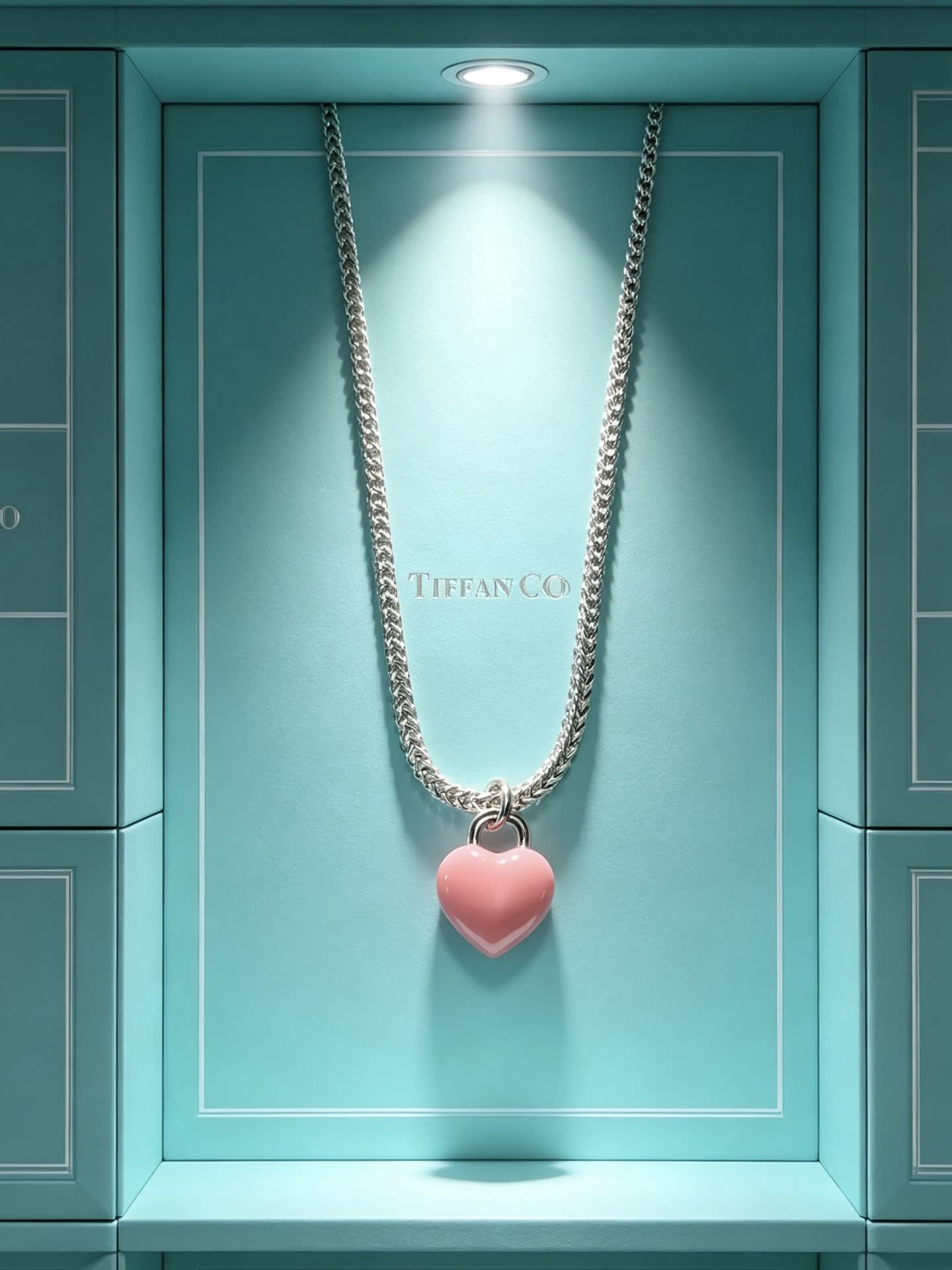 Tiffany & Co. Pink Heart Pendant Necklace